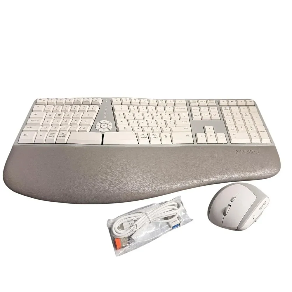 Meetion DirectorC Wireless Ergonomic Keyboard Mouse Combo USB Gray PC Mac